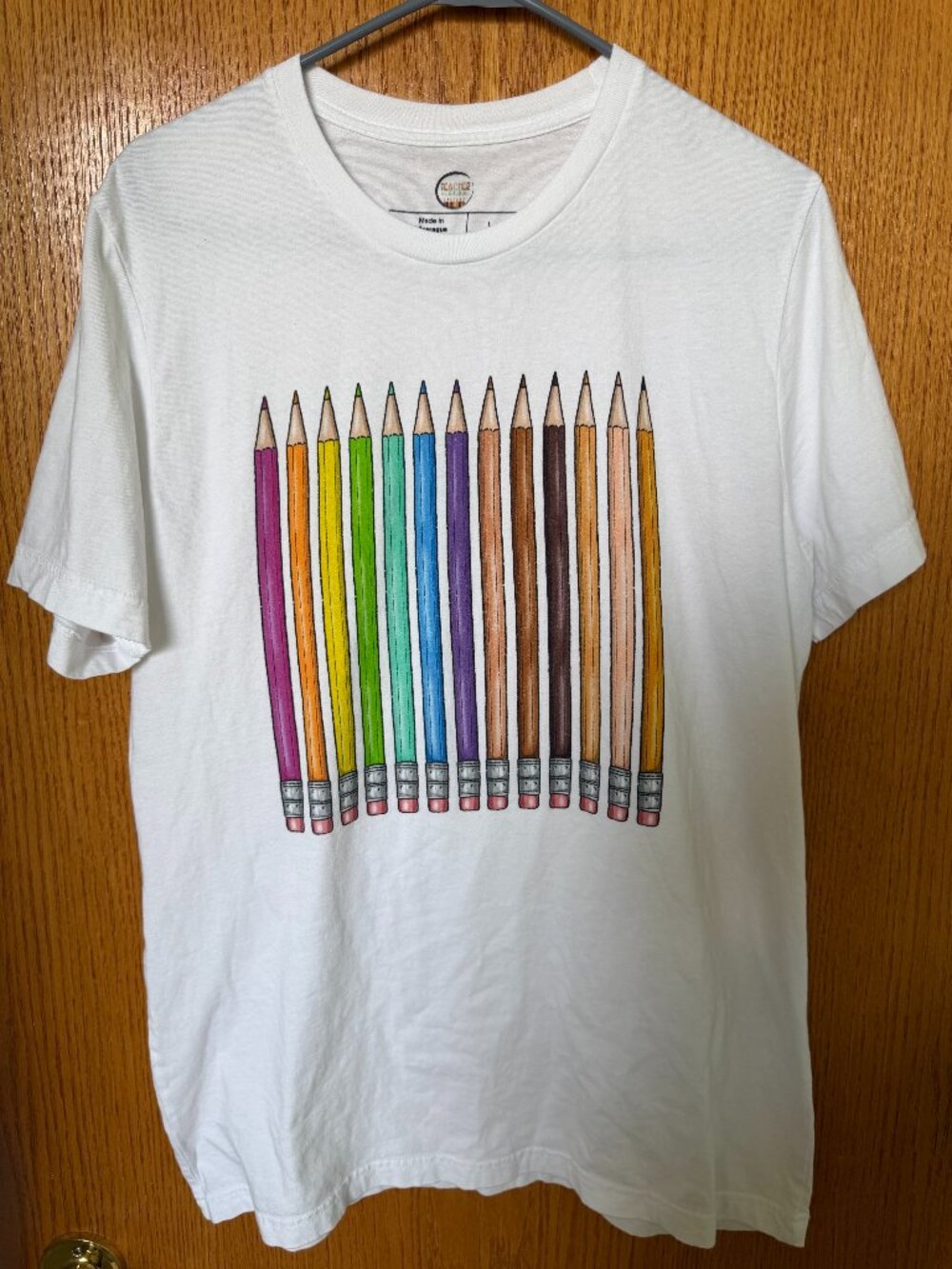 Teacher Pencil Graphic Tee | Classroom Teacher Shirt | Size Large